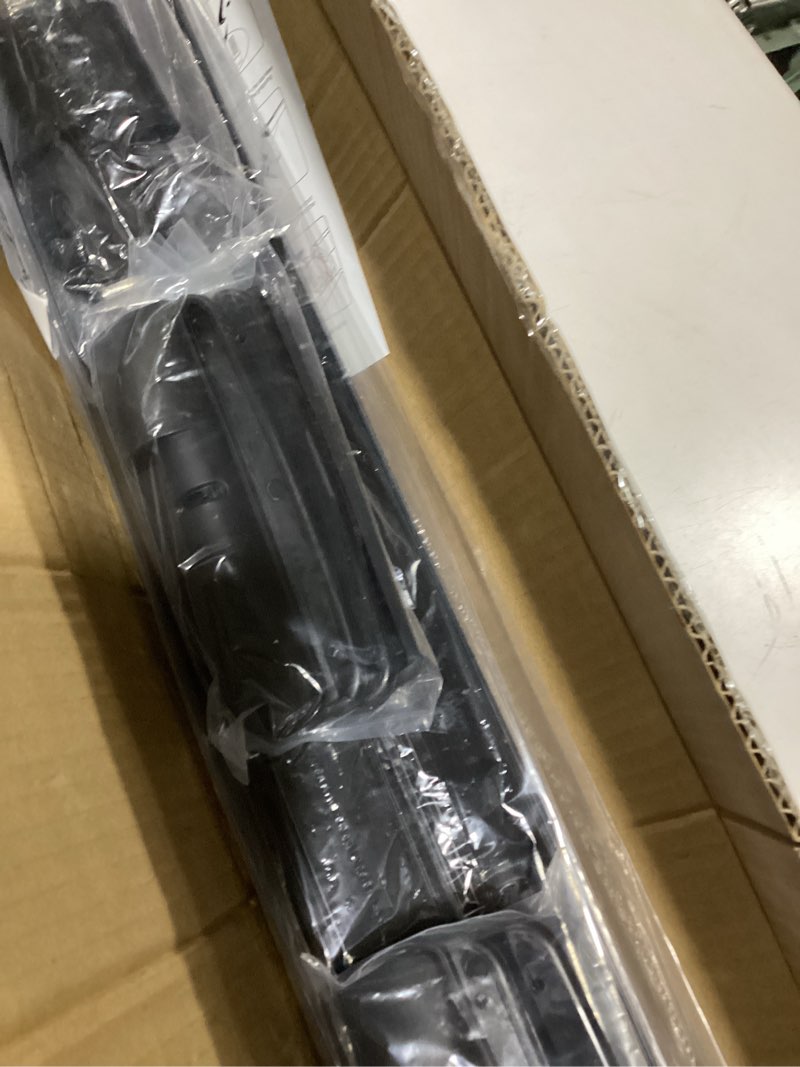 Condition photo showing New/Like New for 2pcs 43.3 inch universal car top roof cross bar luggage cargo rack adjustable window frame aluminum black