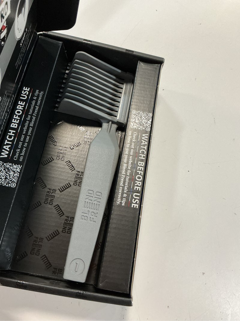 Condition photo showing As Is for blend frend original – right handed professional hair blending tool (grade 1 – 3mm) | seamless fade & taper guide | easy diy haircuts for men & boys | works with all clippers right hand (to hold clippers) - grey