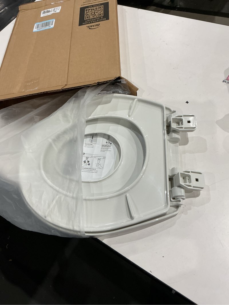 Condition photo showing Good Condition for little2big toilet seat with built-in potty training seat, slow close, durable plastic, made in usa, round, white