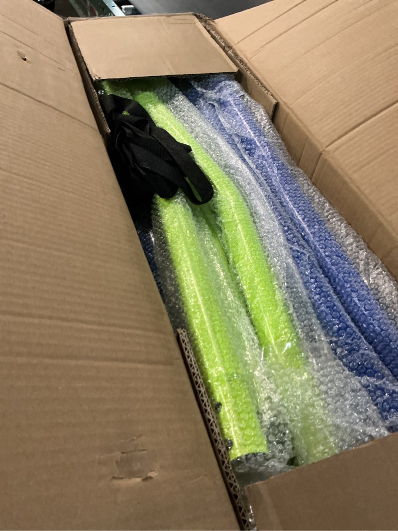 Condition photo showing As Is for FUNLIO 2-in-1 Sensory Swing with Stand, Triangular Frame Swing Set with Sensory Swing & Pod Swing, Heavy Duty Steel Swing Stand for Kids, 240 lbs Capacity, Indoor & Outdoor, Height Adjustable Design