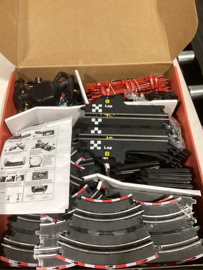 Condition photo showing As Is for 40FT Slot Car Race Track Set Electric Powered Super Loop Speedway with Four Cars for Kids with Sounds and Light Dual Racing Adult-Slot Car Set
