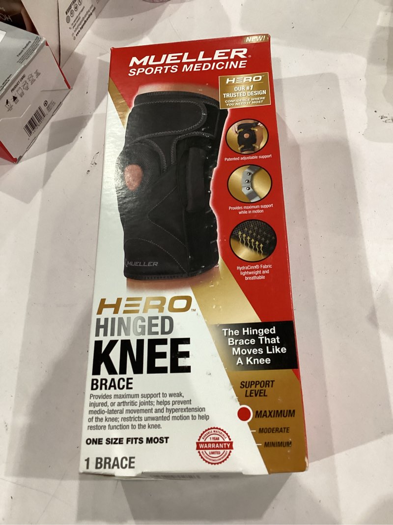 Condition photo showing Good Condition for mueller sports medicine hero™ hinged knee brace, osfm, black