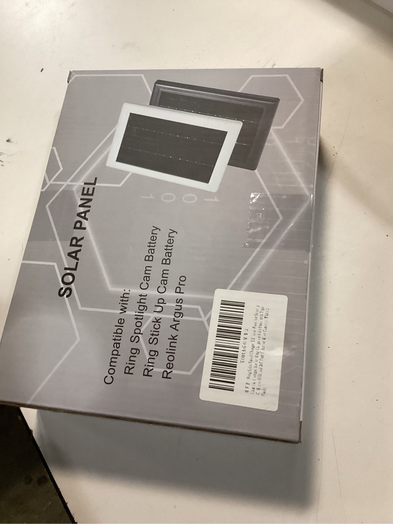 Condition photo showing New/Like New for Ring Solar Panel Charger 5W Solar Panel for Security Camera Compatible for Ring Camera Waterproof Solar Panel with Type-C, Micro USB and DC Port Cable for Most Cameras 2 Pack White