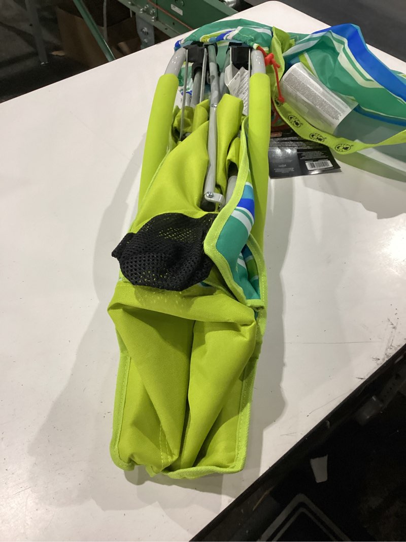 Condition photo showing New/Like New for coleman utopia breeze lightweight beach chair with cup holder, comfortable portable outdoor chair with carry bag, supports up to 250lbs, great for beach & yard