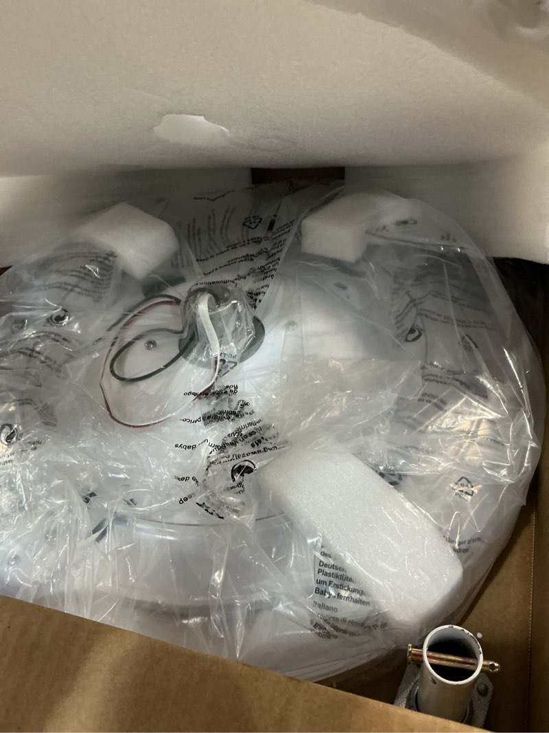Condition photo showing New/Like New for 42" retractable ceiling fan with lights, slim fandelier ceiling fans with lights and remote, dimmable 6 speed silent modern ceiling fan with light for bedroom living room kitchen-white white 42 inch