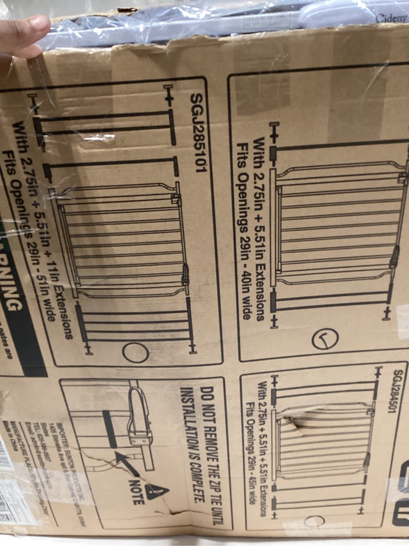 Condition photo showing Good Condition for Baby Gate No Drilling, 29"-40" Auto Close Dog Gate Indoor for Doorways & Stairs, Pressure Mounted Adjustable Pet Gate, Easy Walk Through Child Gate for Children & Pets Stroller Friendly, White