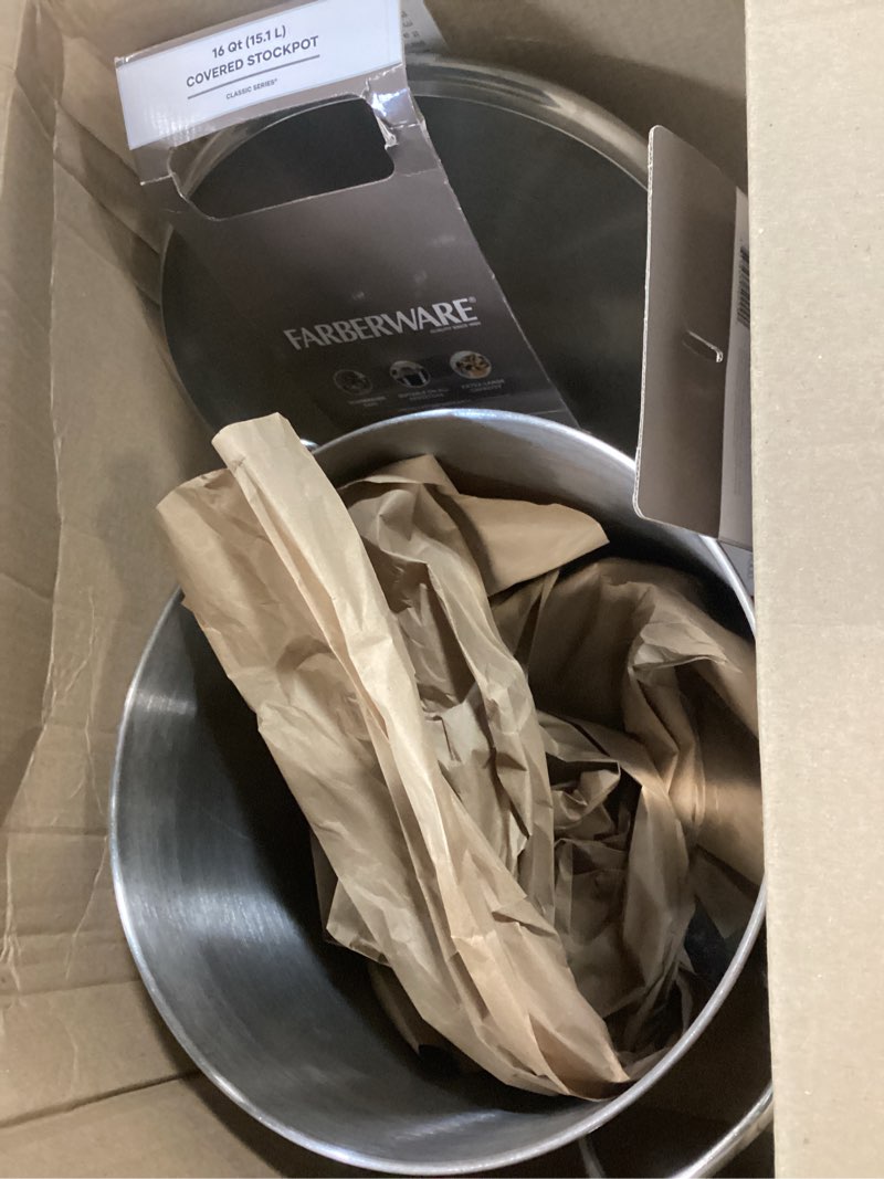 Condition photo showing Good Condition for farberware classic stainless steel stock pot/stockpot with lid - 16 quart, silver stockpot (16 quart) stainless steel 16 quarts