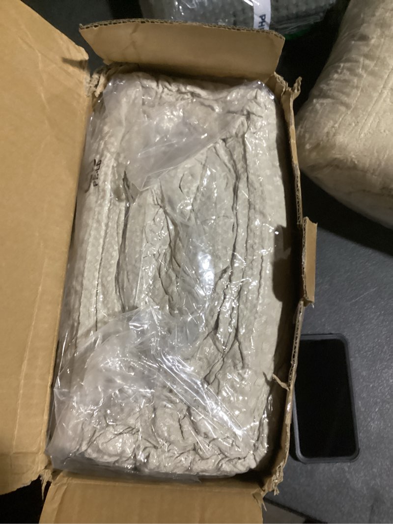 Condition photo showing New/Like New for phf ultra soft waffle weave comforter set king size, 3 pieces lightweight breathable comfy bedding set, comfy textured 1 comforter with 2 pillow shams, linen king linen