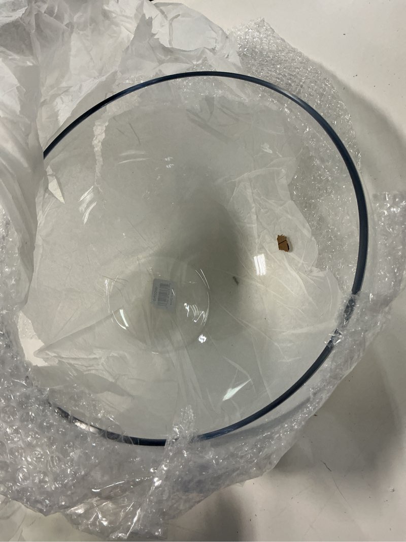 Condition photo showing Good Condition for wgv slant cut bowl glass vase, width 11", height 9.5", clear terrarium, candy dish, fruit jar, floral container for wedding party event, home office decor, 1 piece 1 slant bowl 9.5"h