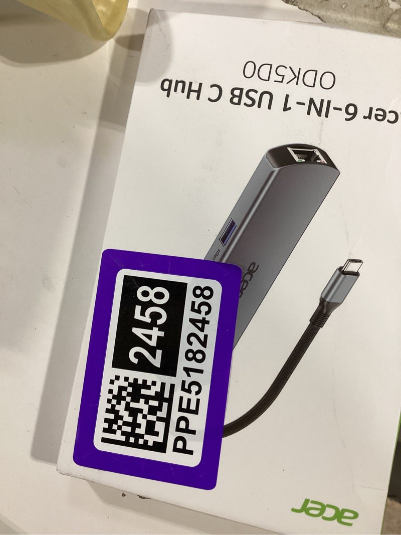 Condition photo showing Good Condition for acer 6 in 1 usb c hub, 4k@60hz usbc to hdmi adapter with 1000mbps ethernet, 100w pd charging, usb a/usb c data ports usb c splitter for macbook neo/pro/air, acer, ipad, iphone 17/16/15
