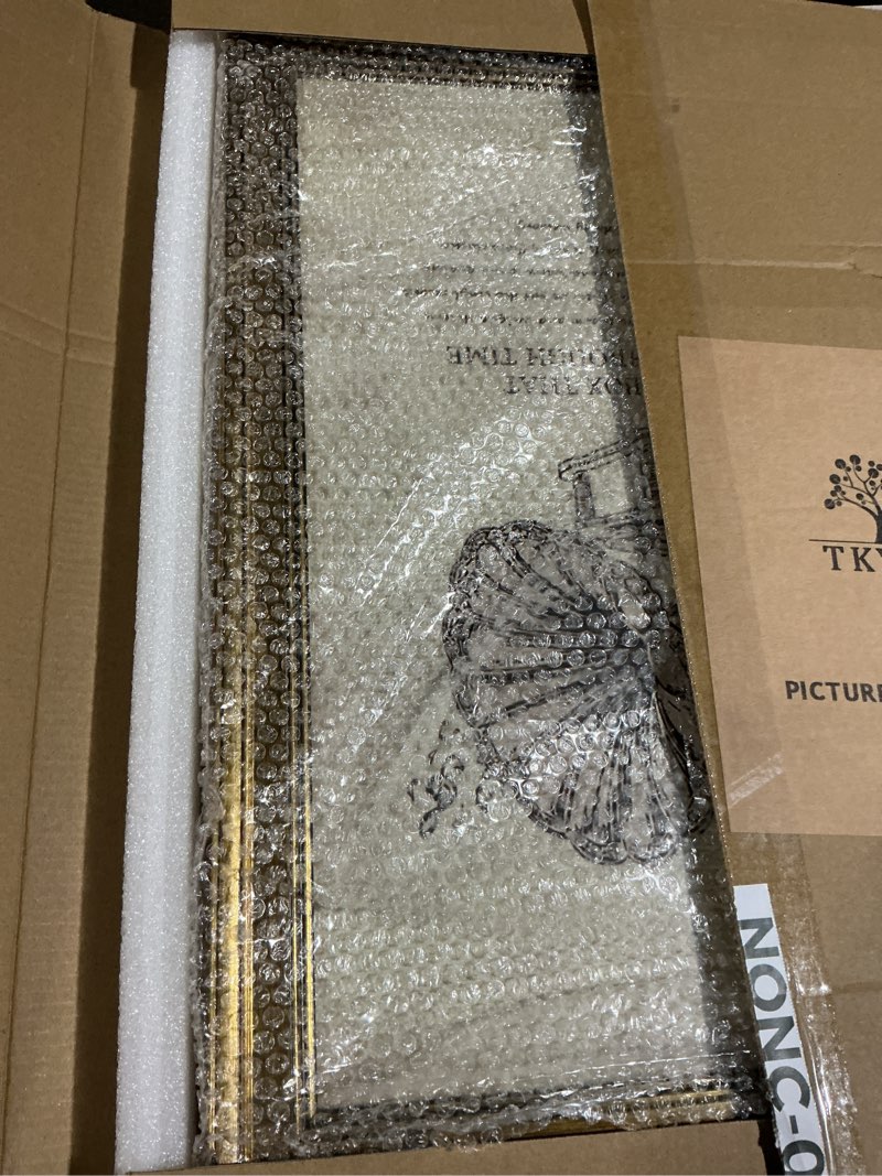 Condition photo showing Good Condition for tkygu 11x17 picture frame with real glass set of 2-vintage frames - antique style frames for wall - ornate frame for rustic gold office or home decor display family friends wedding gift ps-gold-2pcs 11x17in