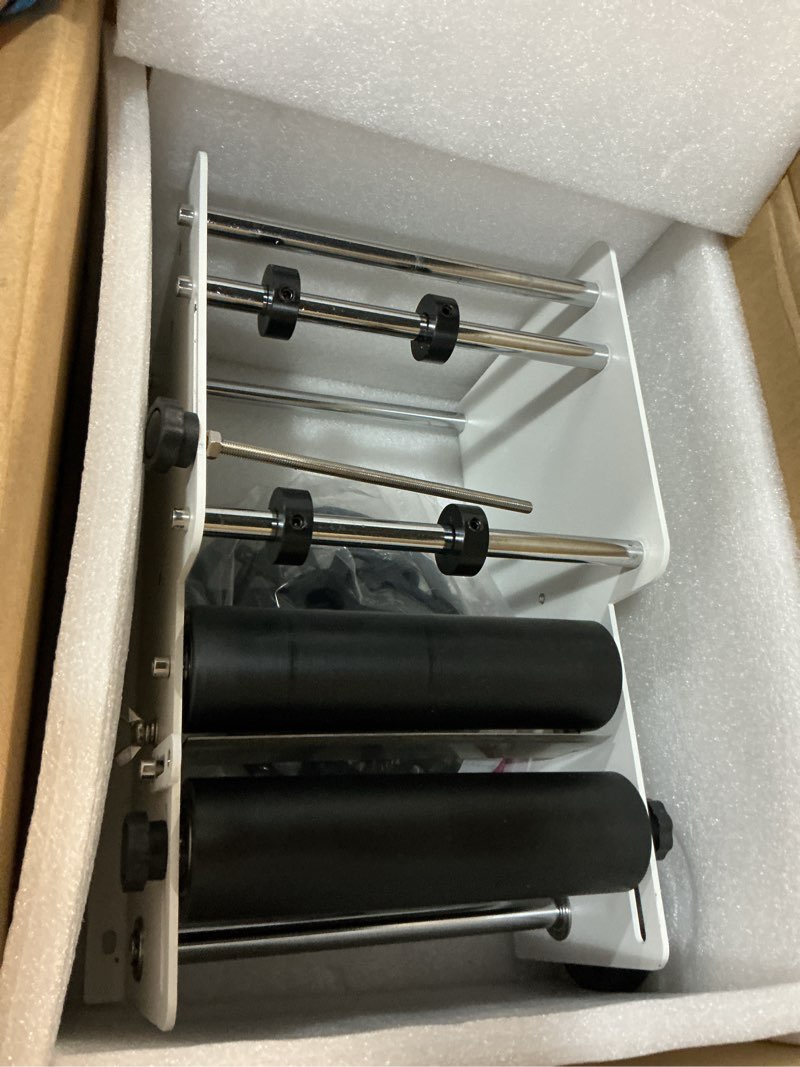 Condition photo showing Good Condition for manual round labeling machine, bottle label applicator for round bottles(white)