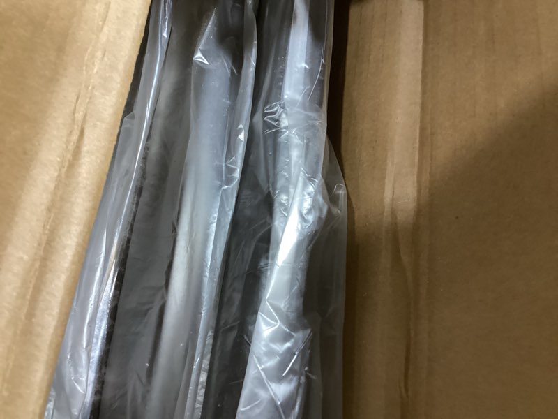 Condition photo showing As Is for FDW | 5-Piece Dining Table Set | Black | Glass Kitchen Table with 4 Upholstered Chairs and Faux Leather Cushions | Space-Saving and Modern Design | for Dining Room, Easy to Assemble Black Glass. INCOMPLETE 