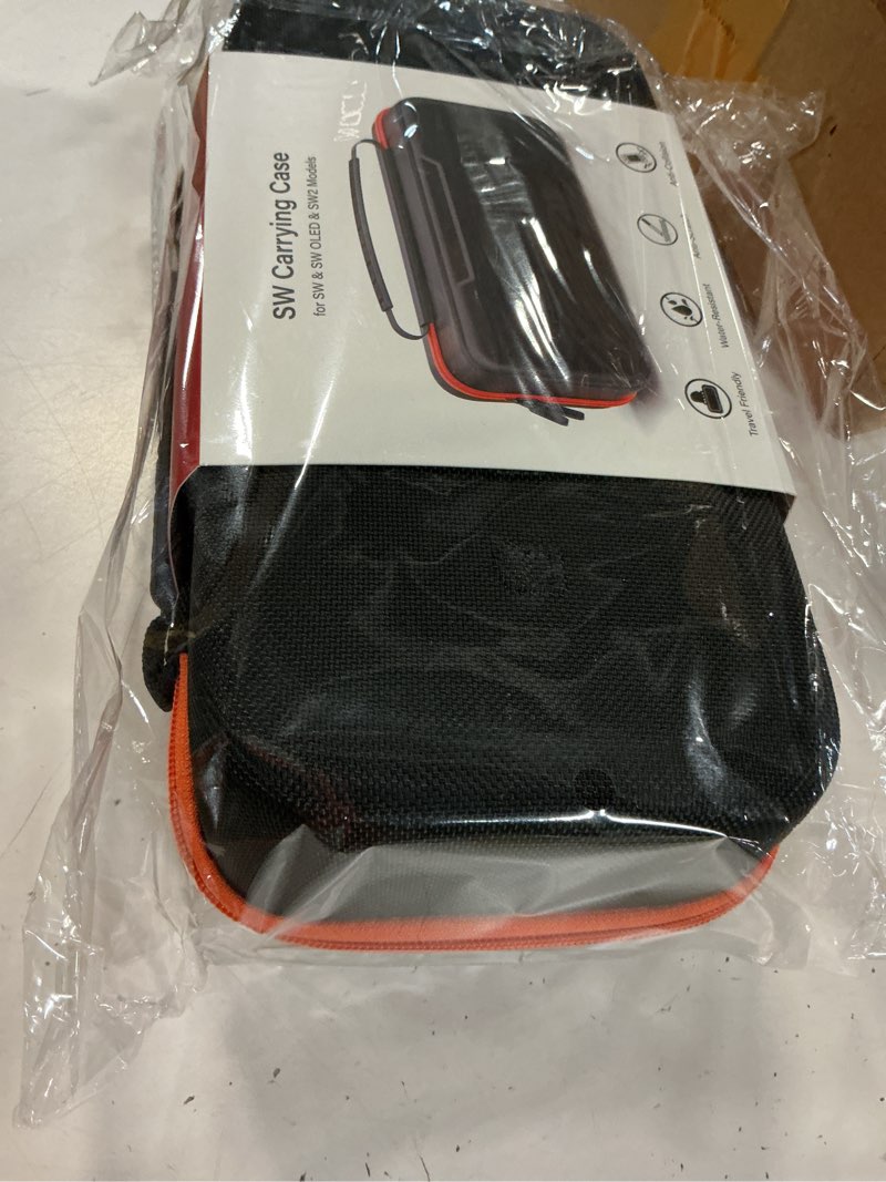 Condition photo showing Good Condition for switch 2 carrying case charge inside compatible with nintendo switch 2 (2025)/ original/ oled, travel carrying case with slots for joycon 2 & ac adapter, hard shell protective bag for 26 games orange