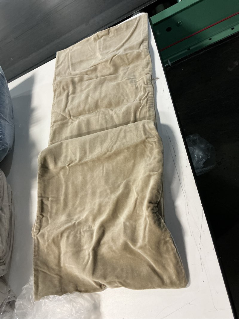 Condition photo showing Good Condition for cotton velvet oversized lumbar pillow cover, 12"x48", taupe