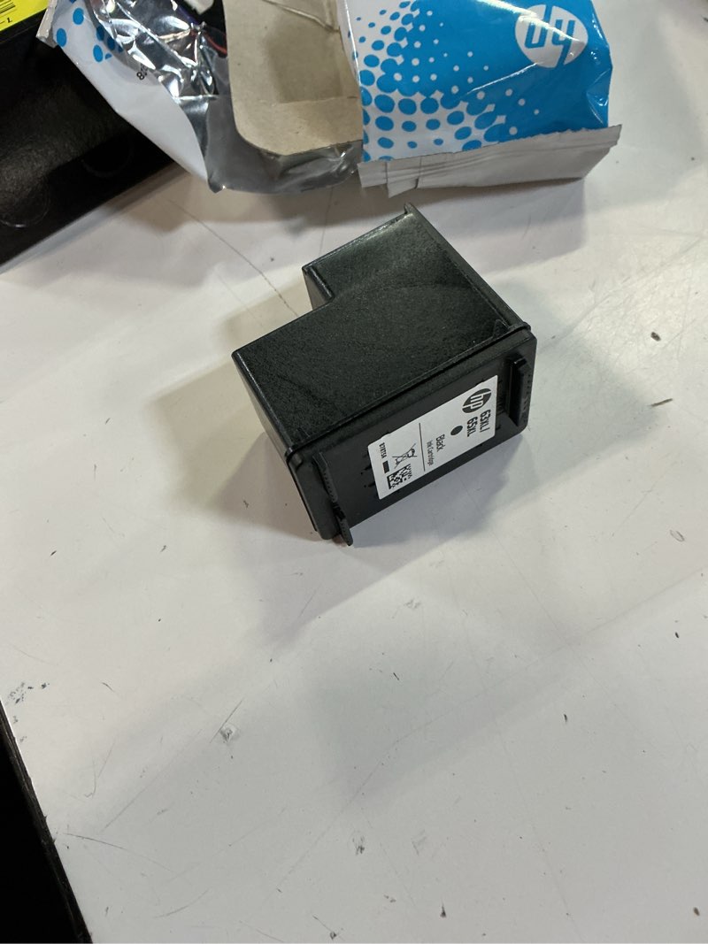 Condition photo showing As Is for hp 63xl/65xl black high-yield ink cartridge (replaces and works with both 63xl & 65xl) | works with amp; deskjet 1100, 2100, 2600, 3600; envy 4500, 5000; officejet 3800, 4600, 5200 series | b7rt5an | replaces and works with both 63xl & 65xl, works with deskjet 1100, 2100, 2600, 3600, works with envy 4500, 5000