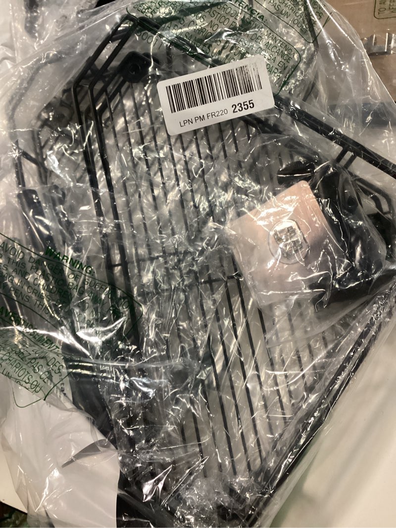 Condition photo showing As Is for 4 Tier Floor Standing Corner Shower Caddy Organizer Shelf with Hooks, Bathroom Shelves Stand Rack, Black 4 Tier Black