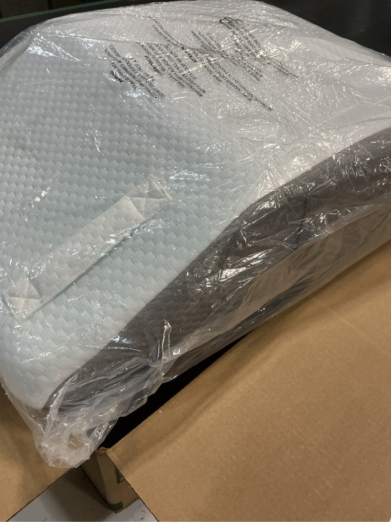 Condition photo showing Good Condition for Leg Pillow Elevation Blood Circulation, Leg Elevation Pillows for After Surgery, Swelling, Leg Elevating Pillows with Cover and Handle, Leg Pillow for Pain Relief, 23.6×16.8×8 Inch, White/Grey White/Grey Leg Pillow