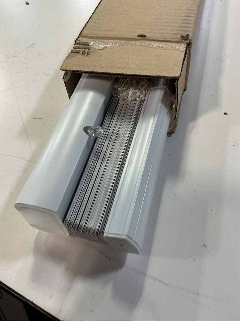 Condition photo showing Good Condition for lazblinds cordless white 1" room darkening vinyl mini blinds, 26.5" w x 64" h horizontal window blinds for home, cordless shades for indoor windows white 26.5"w x 64"h