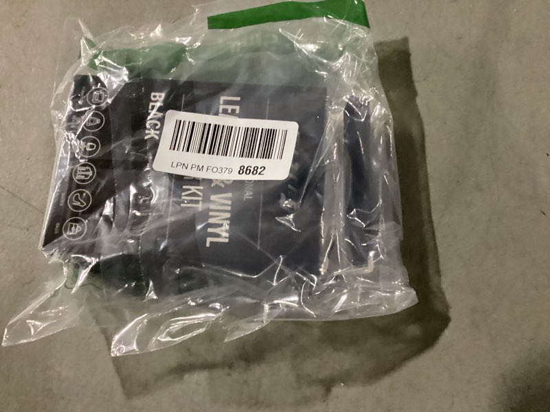 Condition photo showing Good Condition for black leather & vinyl repair kit, leather repair kit for car seat, shoes, jacket, sofa, couch, purse, steering wheel, console, easily restores faux, artificial, genuine pleather with easy instructions