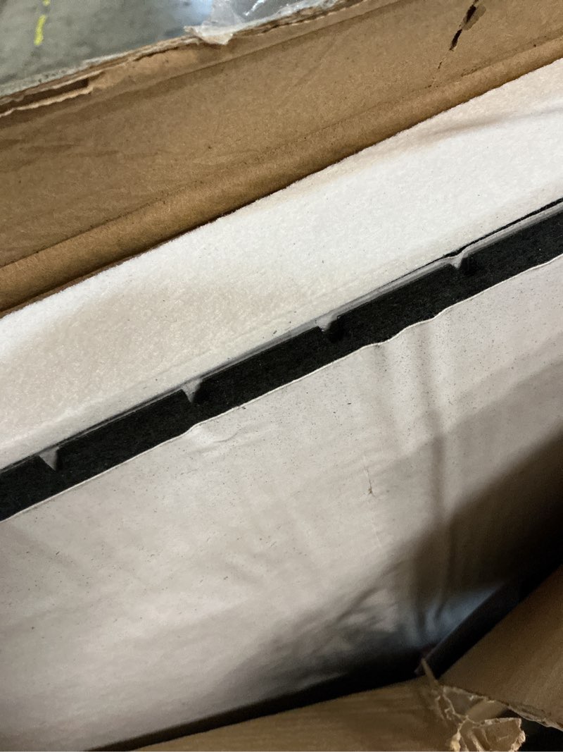 Condition photo showing As Is for 4-Piece Wood Slat Wall Panel for Interior Wall Decor Noise Cancelling 47.2" x 23.6" Peel and Stick Acoustic Decorative 3D Sound Absorbing Wall Paneling, Black Oak Black Oak 4pcs - 47.2" x 23.6"