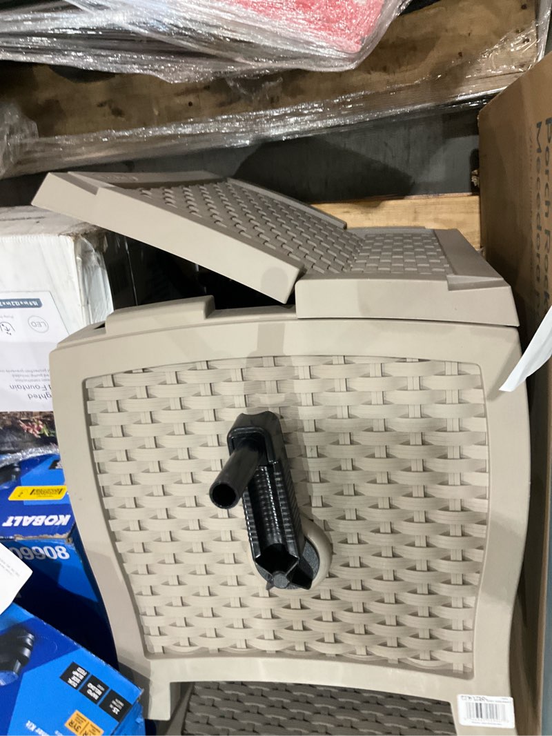 Condition photo showing As Is for suncast hose hideaway plastic 175-ft hideaway hose reel