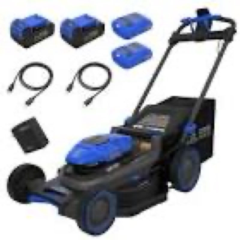 kobalt 48v max (24vx2) 21-in push mower kit, (2) 5.0ah batteries and charger included item #6036642