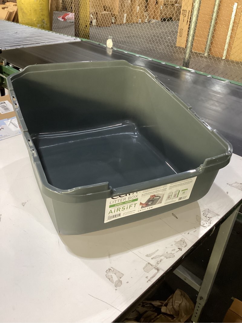 Condition photo showing As Is for Catit Airsift Jumbo Hooded Litter Pan, Warm Gray/White - Privacy and Easy Access for Cleaning - Ideal for Larger or Multiple Cat Households