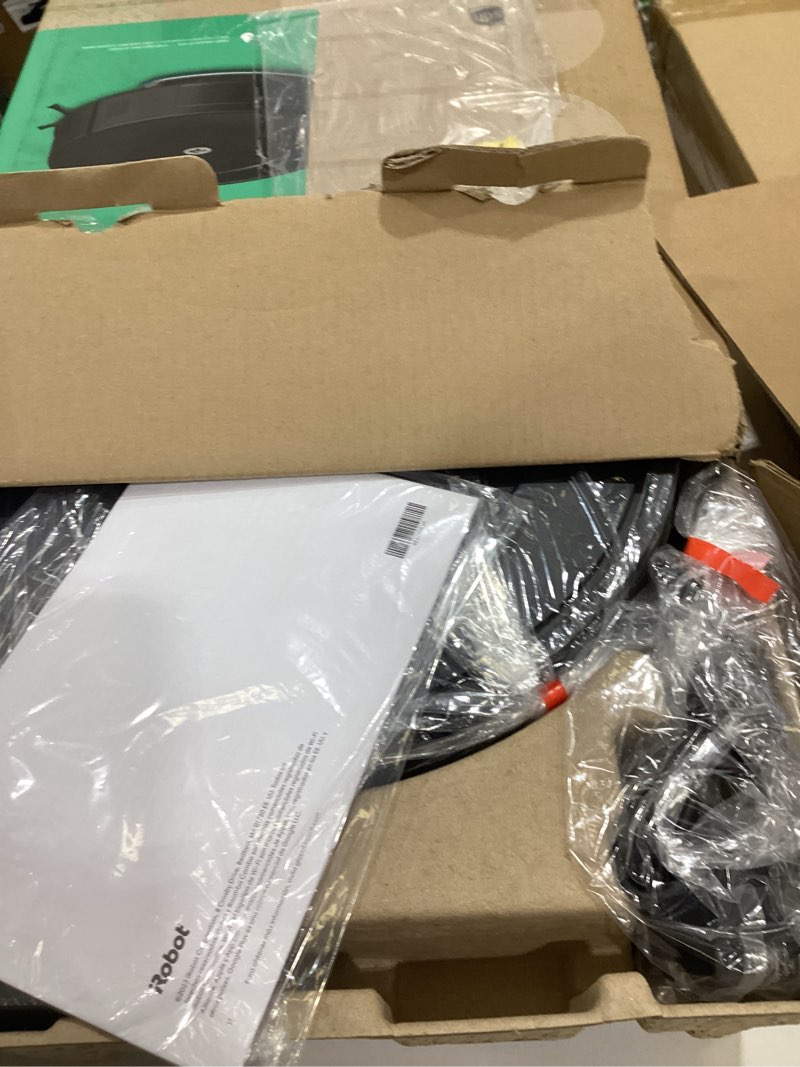 Condition photo showing New/Like New for irobot roomba robot vacuum and mop combo (y0140) - vacuums & mops, easy to use, power-lifting suction, multi-surface floors, smart navigation, cleans in neat rows, self-charging, bagless, space-saving roomba y0140