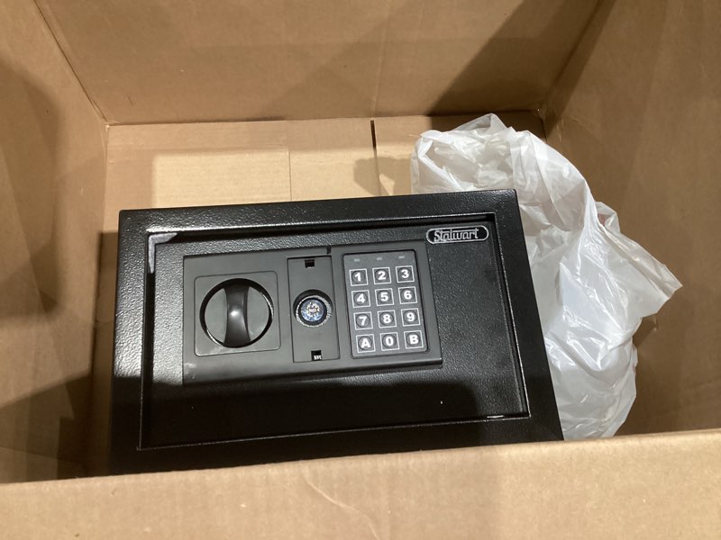 Condition photo showing Good Condition for Digital Safe - Electronic Steel Safe with Keypad and Manual Override Keys - Protect Money, Jewelry, Passports - For Home, Business by Stalwart (Black), 12.2" (L) x 7.9" (W) x 7.9" (H)