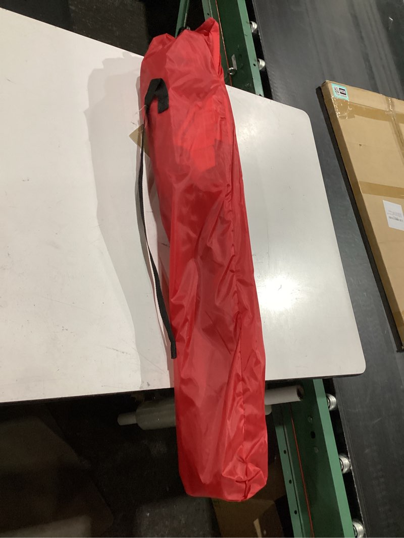 Condition photo showing New/Like New for camping folding chair outdoor lawn portable lightweight camp folding chairs for adult outside with cup holder, cooler pouch & side pocket for camping, beach, fishing, sports or tailgating events, red red 37 inches (l) x 19.6 inches (w) x 18.5 inches (h)