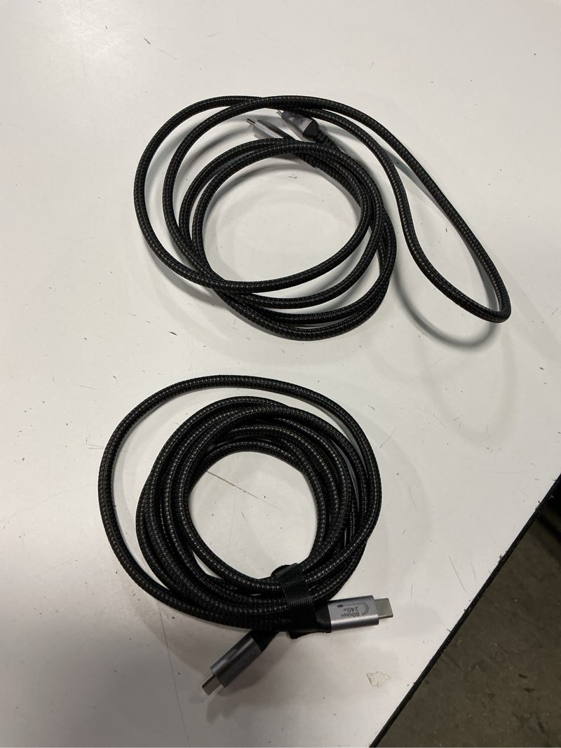 Condition photo showing Good Condition for 80gbps usb c cable 6.6ft 2 packs compatible for thunderbolt 5, sumpk 240w usb 4 cable fast charging with 16k, dual 8k/6k video monitor compatible for thunderbolt 4/3, iphone 16/15, ssd, macbook m4 pro 6ft, 6ft 240w / 80gbps / 16k