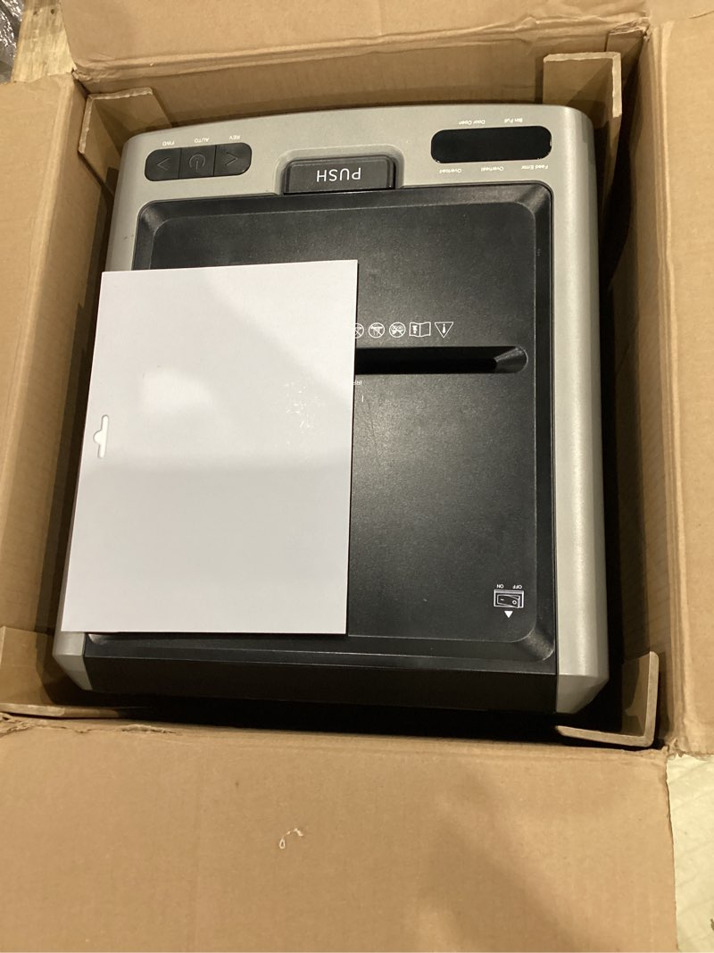 Condition photo showing Good Condition for bonsen 300-sheet auto feed paper shredder, 60 minutes non-stop commercial grade heavy duty shredders for office, 8.1 gallon micro cut document shredder, p-4 security level,58db super quiet black 17.32"d x 15.43"w x 23.39"h