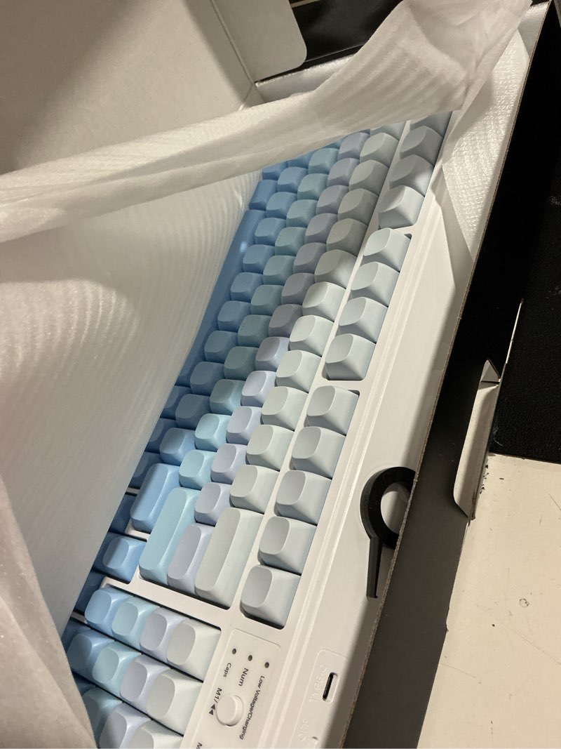 Condition photo showing Good Condition for aula s99 gaming keyboard, wireless computer keyboards, tri-mode bluetooth creamy custom keyboard with number pad, rgb backlit media knob cute programmable keyboard for pc gamer - gradient blue
