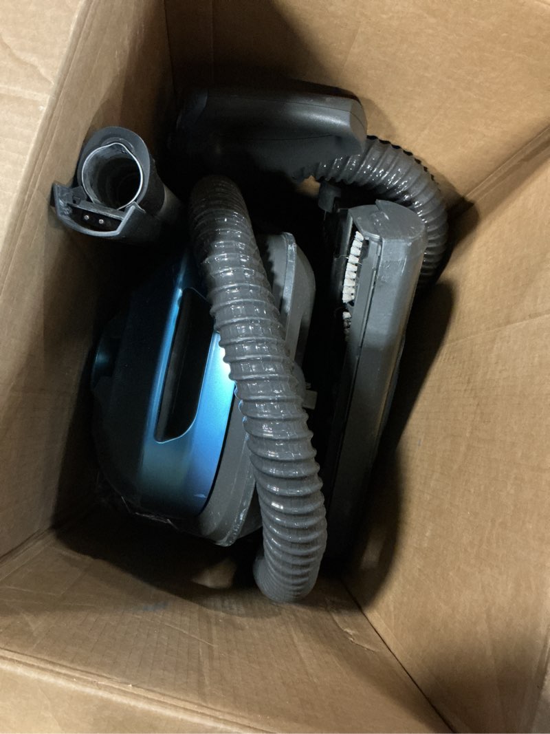 Condition photo showing As Is for kenmore bc3005 pet friendly lightweight bagged canister vacuum cleaner with extended telescoping wand, hepa, 2 motors, retractable cord, and 4 cleaning tools, blue
