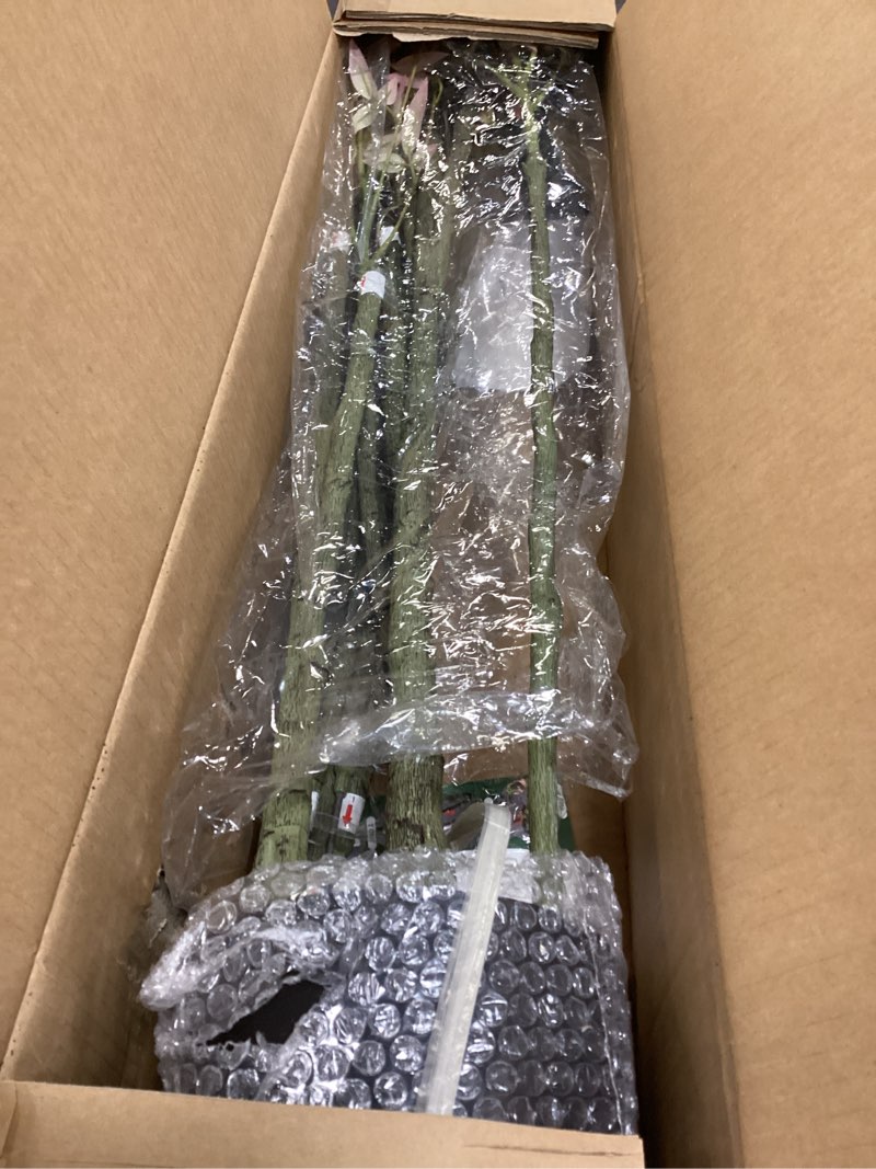 Condition photo showing Good Condition for 7.2ft Faux Bamboo Tree Artificial Nandina Tree Artificial Indoor Plants Realistic Fake Potted Tree with 800+ Leaves, Cement Planter - Home Office Decor Perfect for Housewarming Gift Non-Toxic 7ft 2in Red