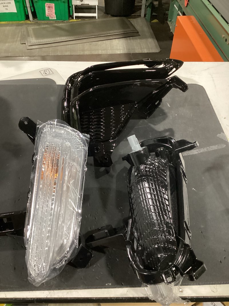 Condition photo showing As Is for (incomplete/unknown vehicle) 4pcs drl fog light compatible with forte 2019 2020 daytime running lights pair fog lamp w/bezel and bulbs turn signal left and right side 86595m7010 86596m7010