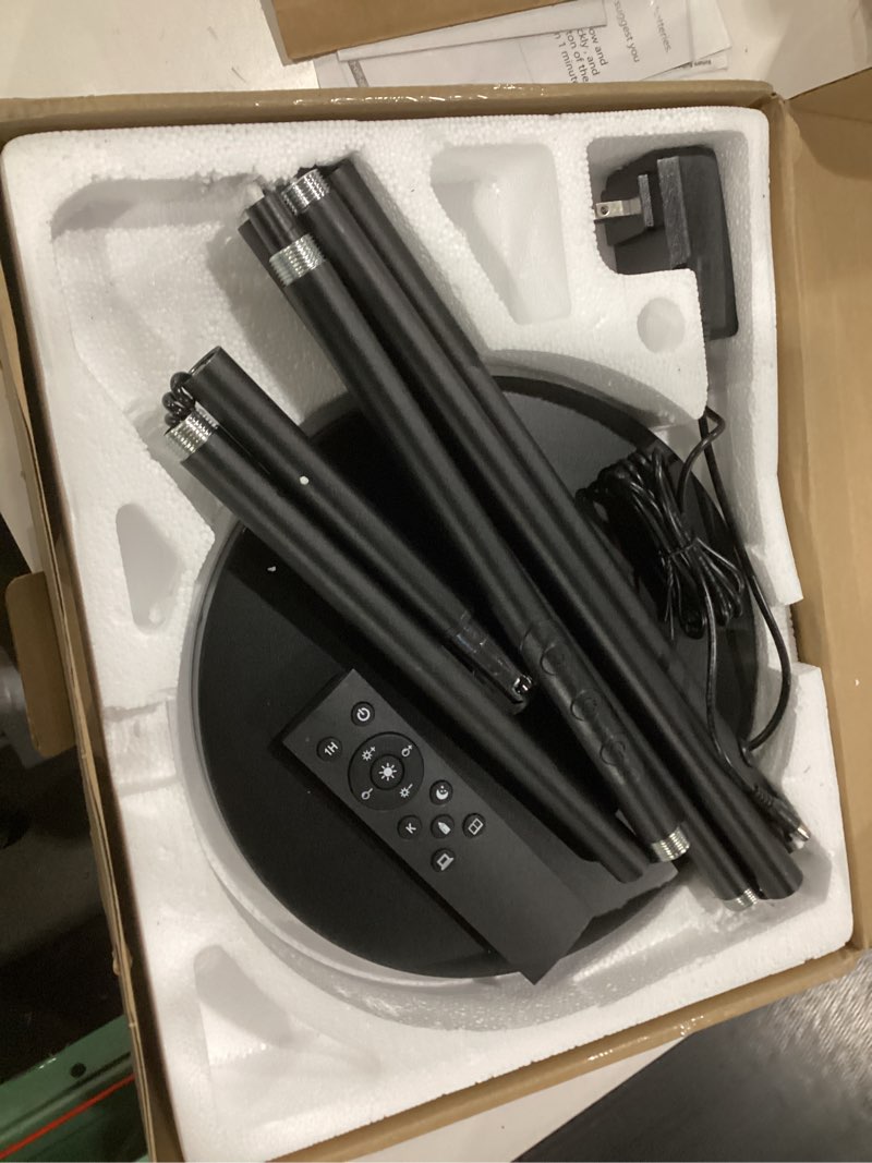 Condition photo showing Good Condition for floor lamp, upgraded 40w 4000lm super bright torchiere led floor lamps for living room, stepless dimmable color temperature 2700k-6500k with remote & touch control, standing light for bedroom office 40w black