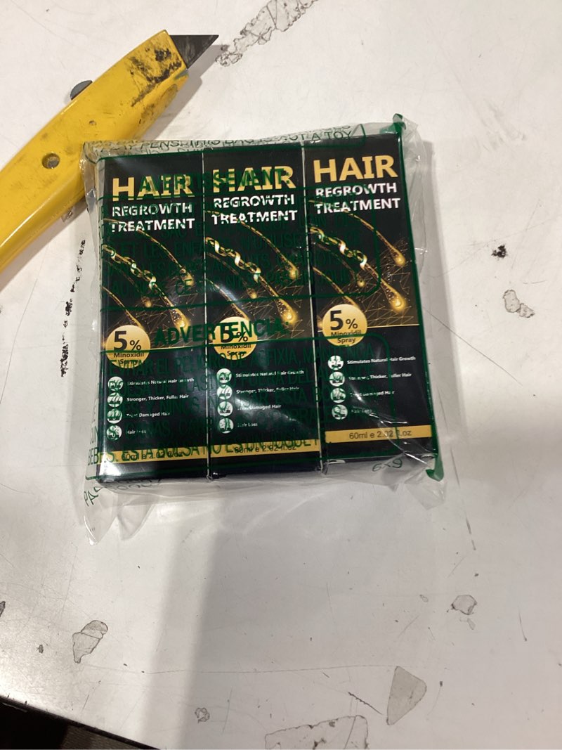 Condition photo showing New/Like New for minoxidil for men & women, 5% topical minoxidil hair regrowth spray for thinning hair and beard, solution for hair loss and scalp care 2.04 fl oz (pack of 3)