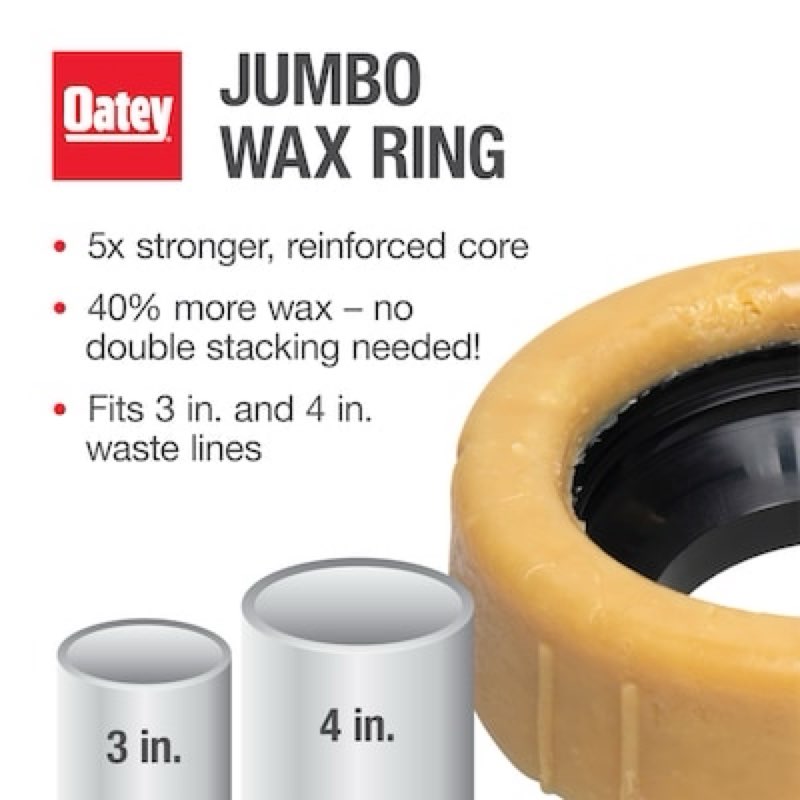 oatey johni-ring 3-in brown wax jumbo toilet wax ring with bolts