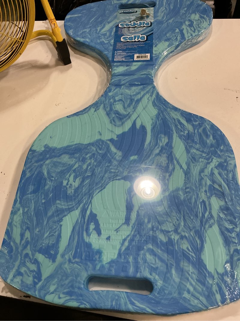 Condition photo showing New/Like New for airhead comfort saddle pool float, sun comfort & cove models, pool and lake chair, multiple colors/styles sapphire swirl