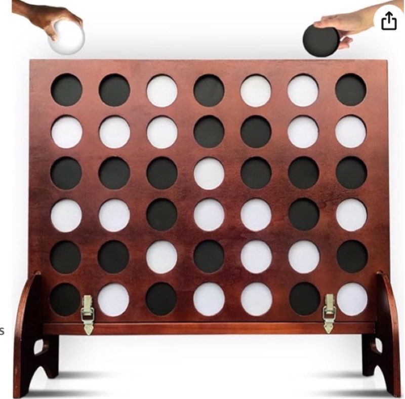 Swooc Games - Giant Four in a Row (All Weather) with Carrying Case & 60% Quieter Design - Giant Conn