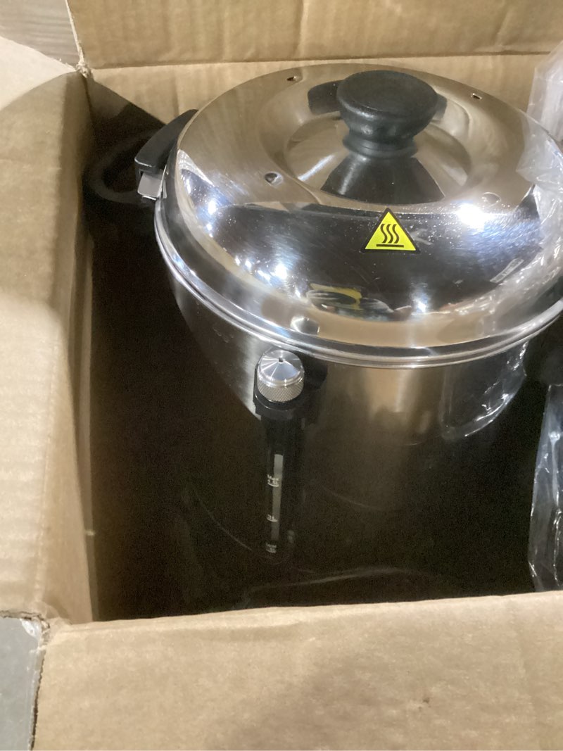 Condition photo showing As Is for similar  to photo commercial coffee urn 100 cup/15l coffee dispenser with upgraded percolator, 304 stainless steel hot water urn beverage dispenser with keep warm mode, large coffee maker for catering party