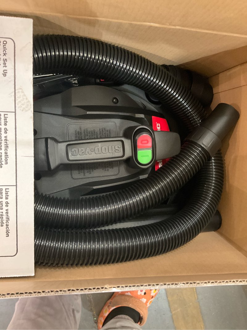Condition photo showing As Is for shop-vac 4-gallon 6 hp corded wet/dry shop vacuum 