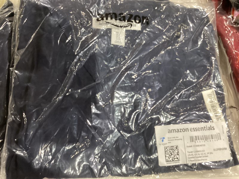 amazon essentials women's relaxed-fit fluid twill button-down shirt (short sold separately), navy, x