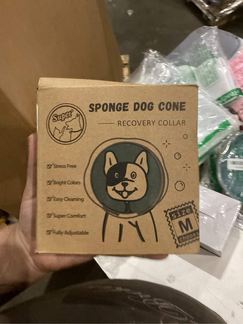 Condition photo showing Good Condition for sponge dog cone collar, dog recovery collar alternative with detachable high clear shield, adjustable soft neck cone for small medium large dogs, stop licking after surgery (watermelon,m)