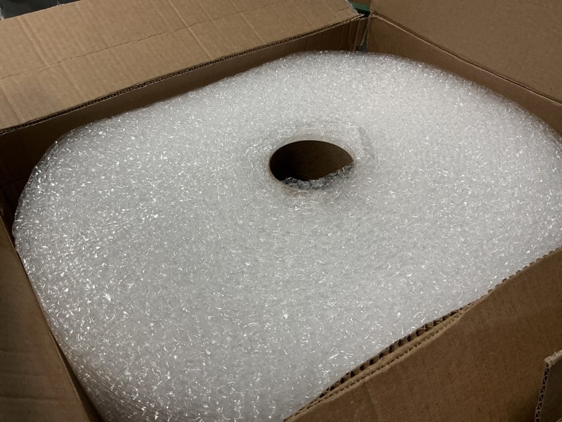 Condition photo showing Good Condition for amazon basics bubble wrap for moving, packing, shipping and storage, perforated protective cushioning for fragile items, 12-inch x 175-ft long roll, small 3/16", clear