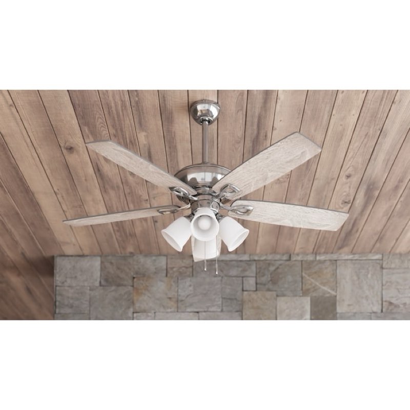 harbor breeze harbor breeze notus 52-in brushed nickel led indoor downrod or remote flush