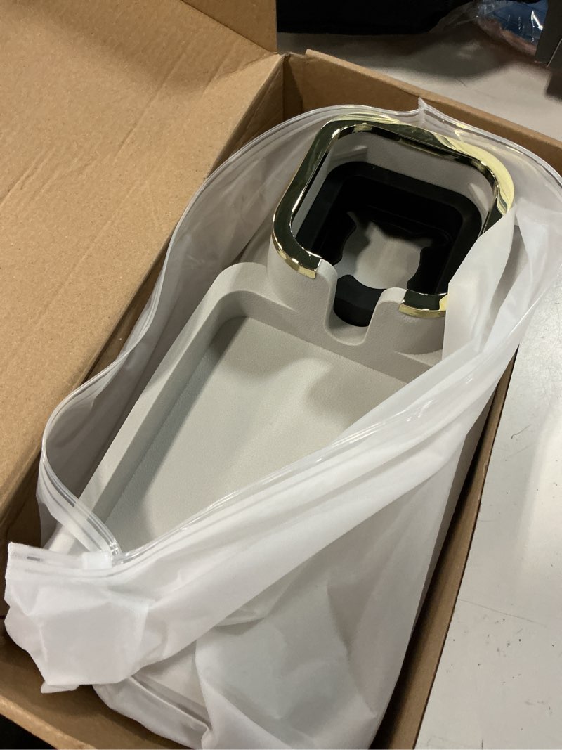 Condition photo showing Good Condition for luxury gold trim couch cup holder tray - weighted anti-spill cream beige silicone sofa armrest organizer, non-slip recliner tray table for drinks, remote, phone - fits most couch arms