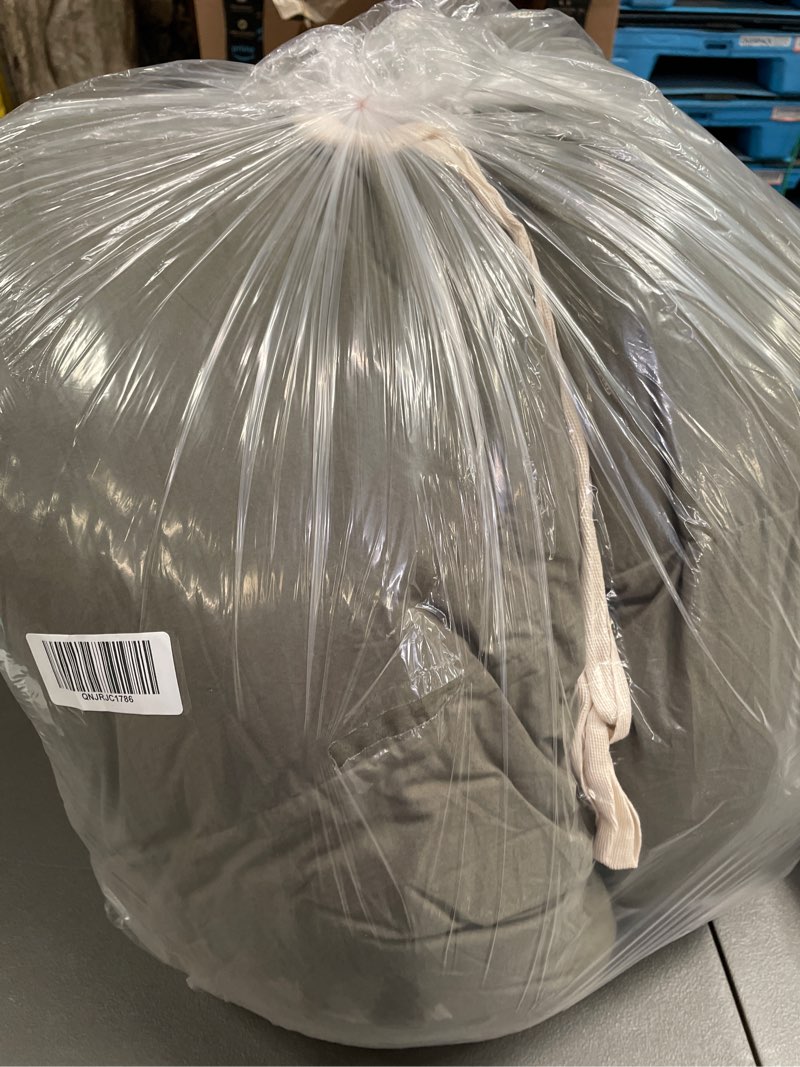 Condition photo showing Good Condition for cotton pintuck comforter, king/cal king, dusty olive
